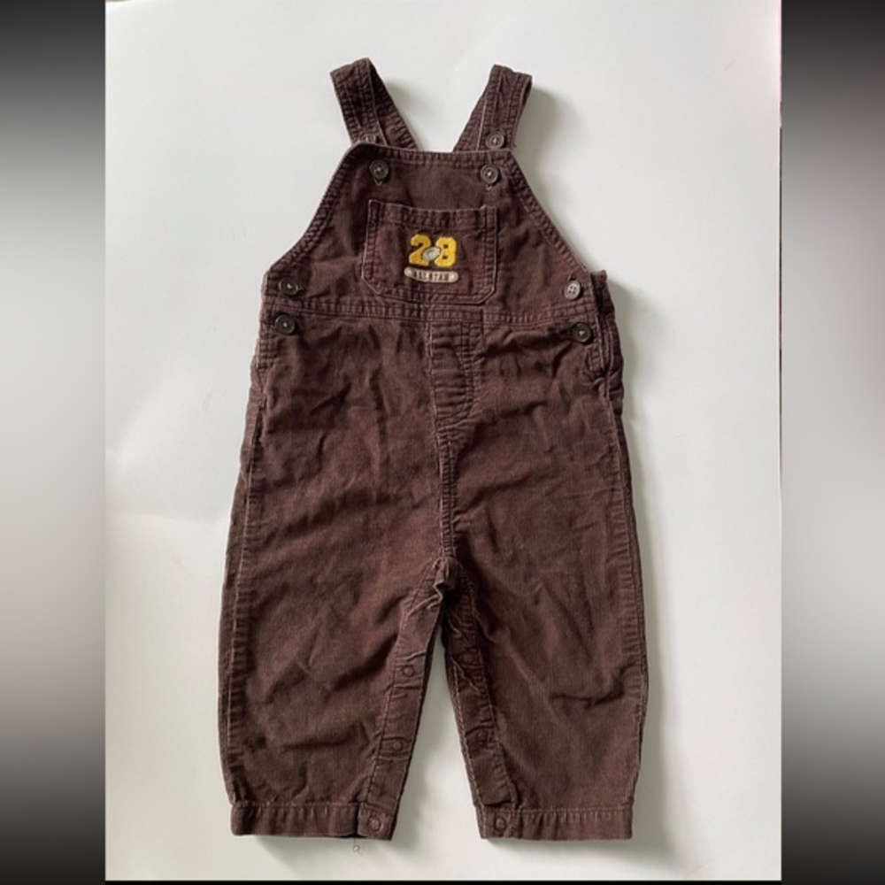 Carter's 28 All Star Football‎ Brown Corduroy Overalls Toddler size 18M